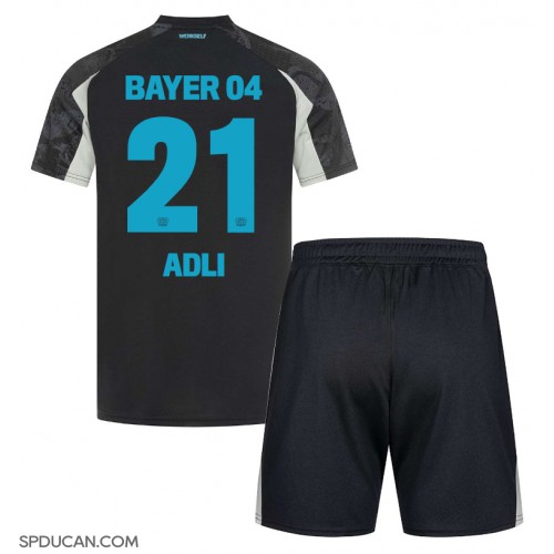 Dječji Nogometni Dres Bayer Leverkusen Amine Adli #21 Rezervni 2024-25 Kratak Rukav (+ Kratke hlače)